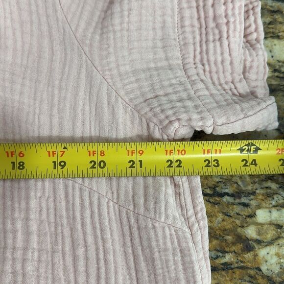 THREE DOTS Casual Soft Pink Double Gauze Shirt Dress With Pockets Size L - Picture 7 of 8